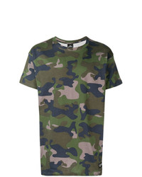 T-shirt à col rond camouflage olive Les (Art)ists