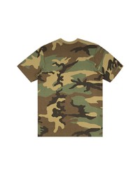 T-shirt à col rond camouflage olive Supreme