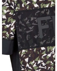 T-shirt à col rond camouflage olive Fendi