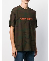 T-shirt à col rond camouflage olive Carhartt WIP