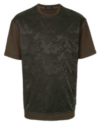 T-shirt à col rond camouflage olive Loveless