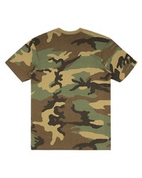 T-shirt à col rond camouflage olive Supreme