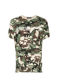 T-shirt à col rond camouflage olive Mastermind World