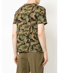 T-shirt à col rond camouflage olive N°21