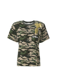T-shirt à col rond camouflage olive Natasha Zinko