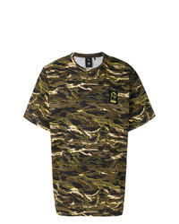 T-shirt à col rond camouflage olive Puma