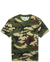 T-shirt à col rond camouflage olive Sandro