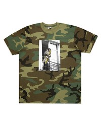 T-shirt à col rond camouflage olive Supreme