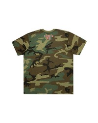 T-shirt à col rond camouflage olive Supreme