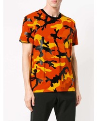 T-shirt à col rond camouflage orange Valentino