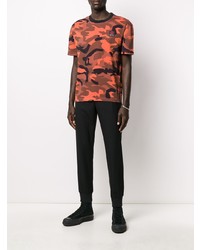 T-shirt à col rond camouflage orange McQ Swallow