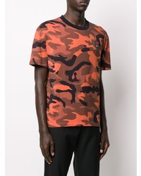 T-shirt à col rond camouflage orange McQ Swallow