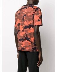 T-shirt à col rond camouflage orange McQ Swallow