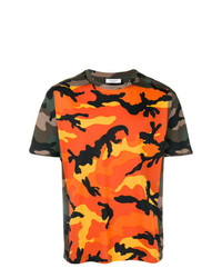 T-shirt à col rond camouflage orange Valentino