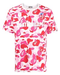 T-shirt à col rond camouflage rose A Bathing Ape