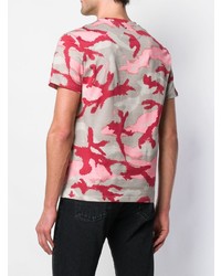 T-shirt à col rond camouflage rose Valentino