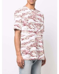 T-shirt à col rond camouflage rose Diesel