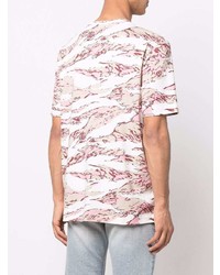 T-shirt à col rond camouflage rose Diesel