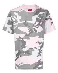T-shirt à col rond camouflage rose Supreme