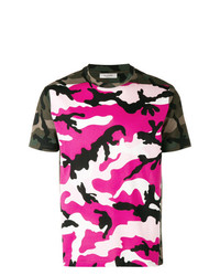 T-shirt à col rond camouflage rose Valentino