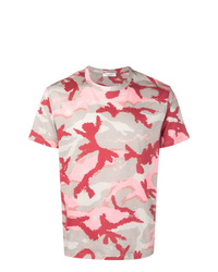 T-shirt à col rond camouflage rose Valentino
