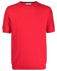 T-shirt à col rond camouflage rouge Manuel Ritz
