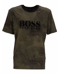 T-shirt à col rond camouflage vert foncé BOSS HUGO BOSS