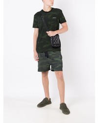 T-shirt à col rond camouflage vert foncé OSKLEN