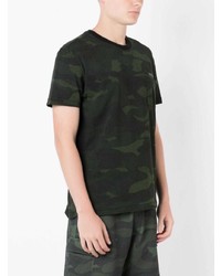 T-shirt à col rond camouflage vert foncé OSKLEN