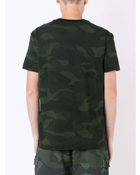 T-shirt à col rond camouflage vert foncé OSKLEN