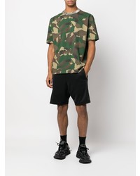 T-shirt à col rond camouflage vert foncé Heron Preston