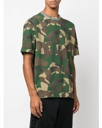 T-shirt à col rond camouflage vert foncé Heron Preston