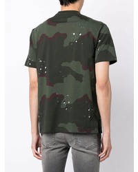T-shirt à col rond camouflage vert foncé Amiri