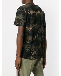 T-shirt à col rond camouflage vert foncé Valentino