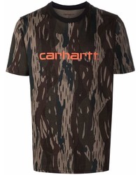 T-shirt à col rond camouflage vert foncé Carhartt WIP