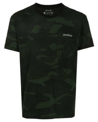 T-shirt à col rond camouflage vert foncé OSKLEN