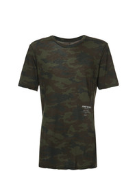 T-shirt à col rond camouflage vert foncé Unravel Project