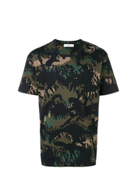 T-shirt à col rond camouflage vert foncé Valentino