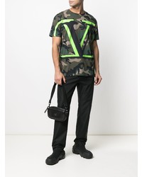 T-shirt à col rond camouflage vert foncé Valentino