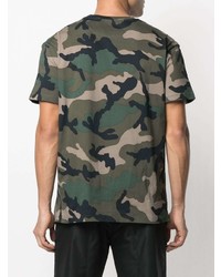 T-shirt à col rond camouflage vert foncé Valentino