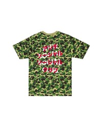 T-shirt à col rond camouflage vert A Bathing Ape