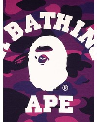 T-shirt à col rond camouflage violet A Bathing Ape