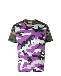 T-shirt à col rond camouflage violet Valentino