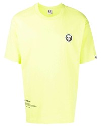 T-shirt à col rond chartreuse AAPE BY A BATHING APE