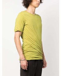 T-shirt à col rond chartreuse Rick Owens