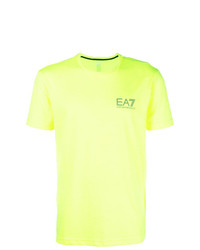 T-shirt à col rond chartreuse Ea7 Emporio Armani