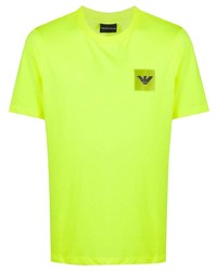 T-shirt à col rond chartreuse Emporio Armani