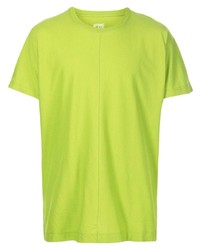 T-shirt à col rond chartreuse Homme Plissé Issey Miyake