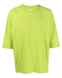 T-shirt à col rond chartreuse Homme Plissé Issey Miyake