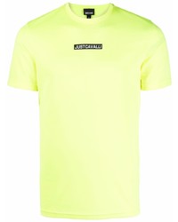 T-shirt à col rond chartreuse Just Cavalli